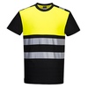 PW3 Hi-Vis Cotton Comfort Class 1 T-Shirt S/S, PW311, Black/Yellow, Size 4XL